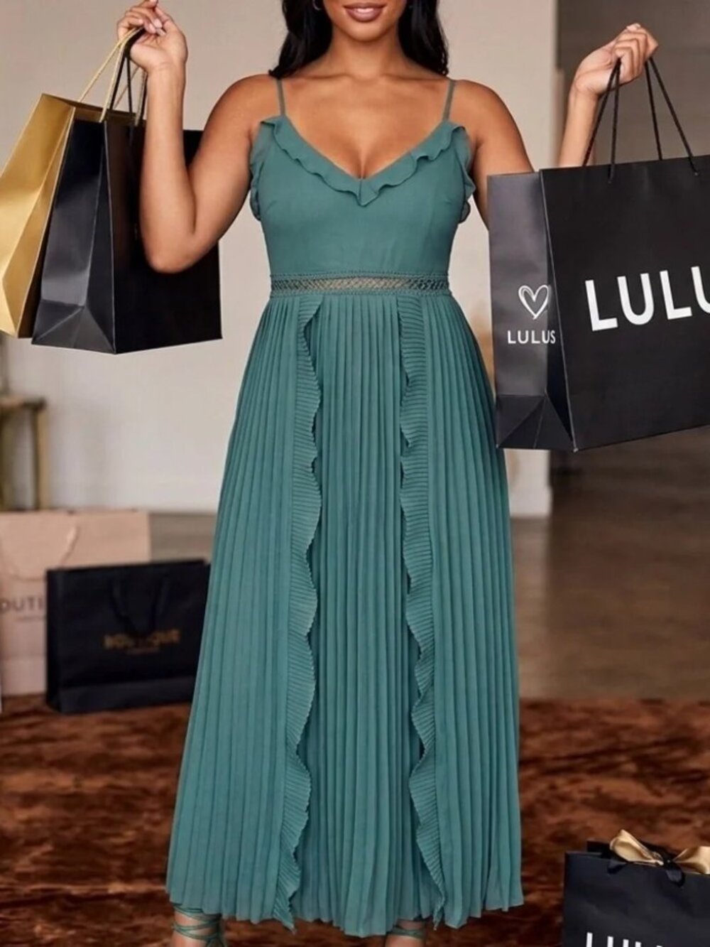 Lulu's Ruffled Maxi Dress